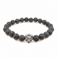 Lion Head - Lava Stone Bracelet