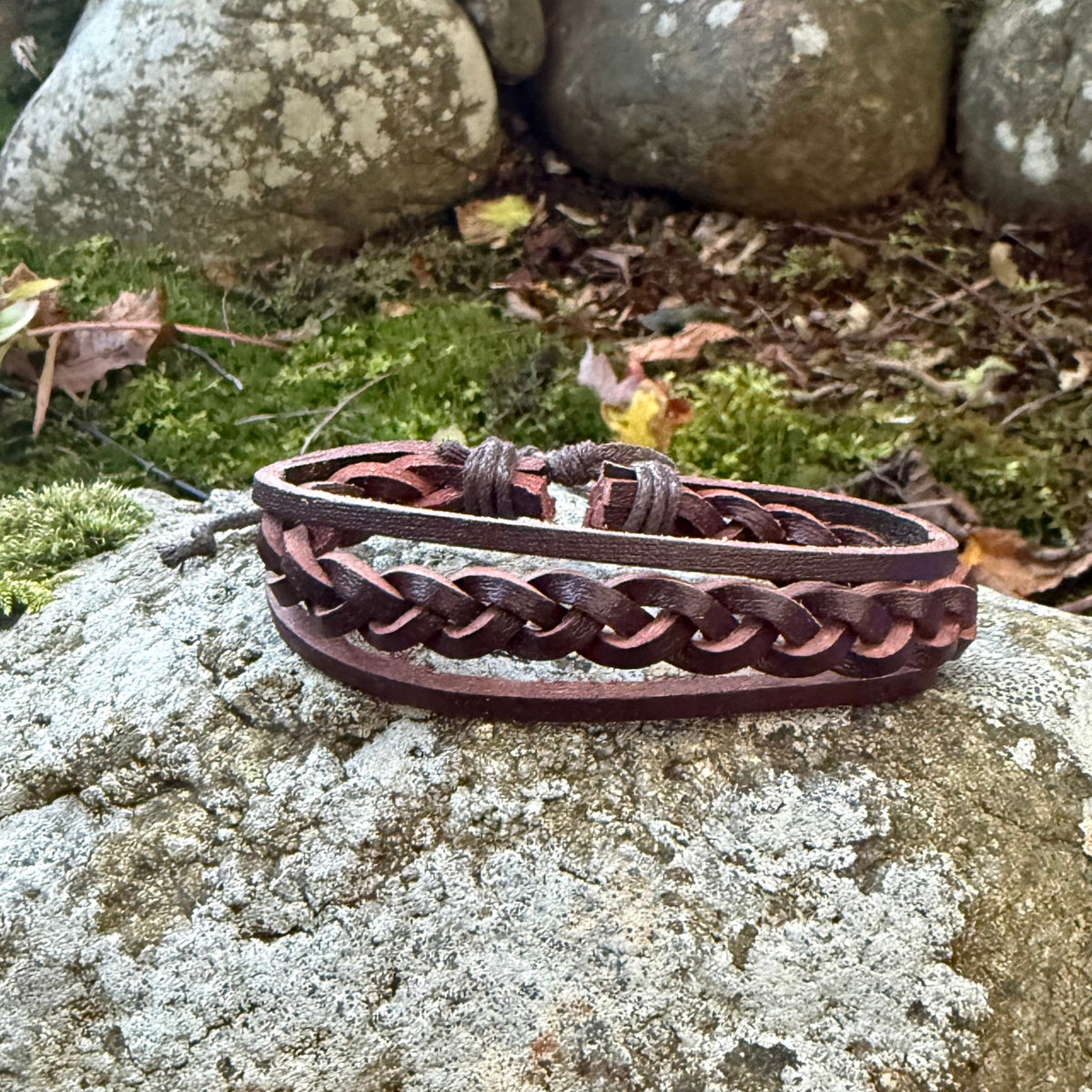 Handcrafted Layered Leather Braided Bracelet