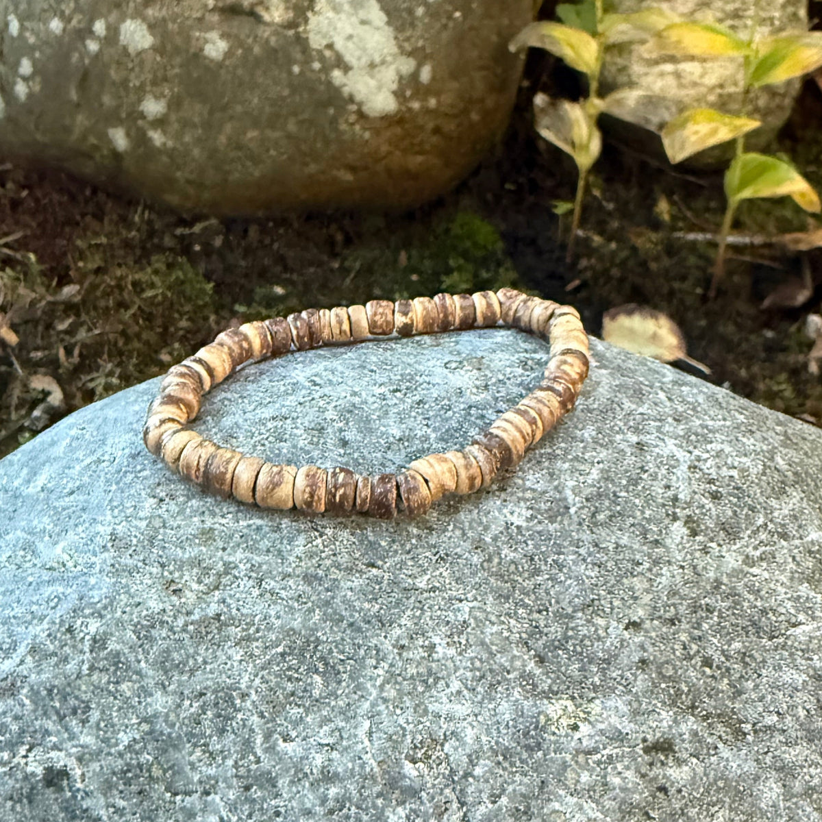 Earth-Tone Leather & Wood Bead Adjustable Wristband Set of 3
