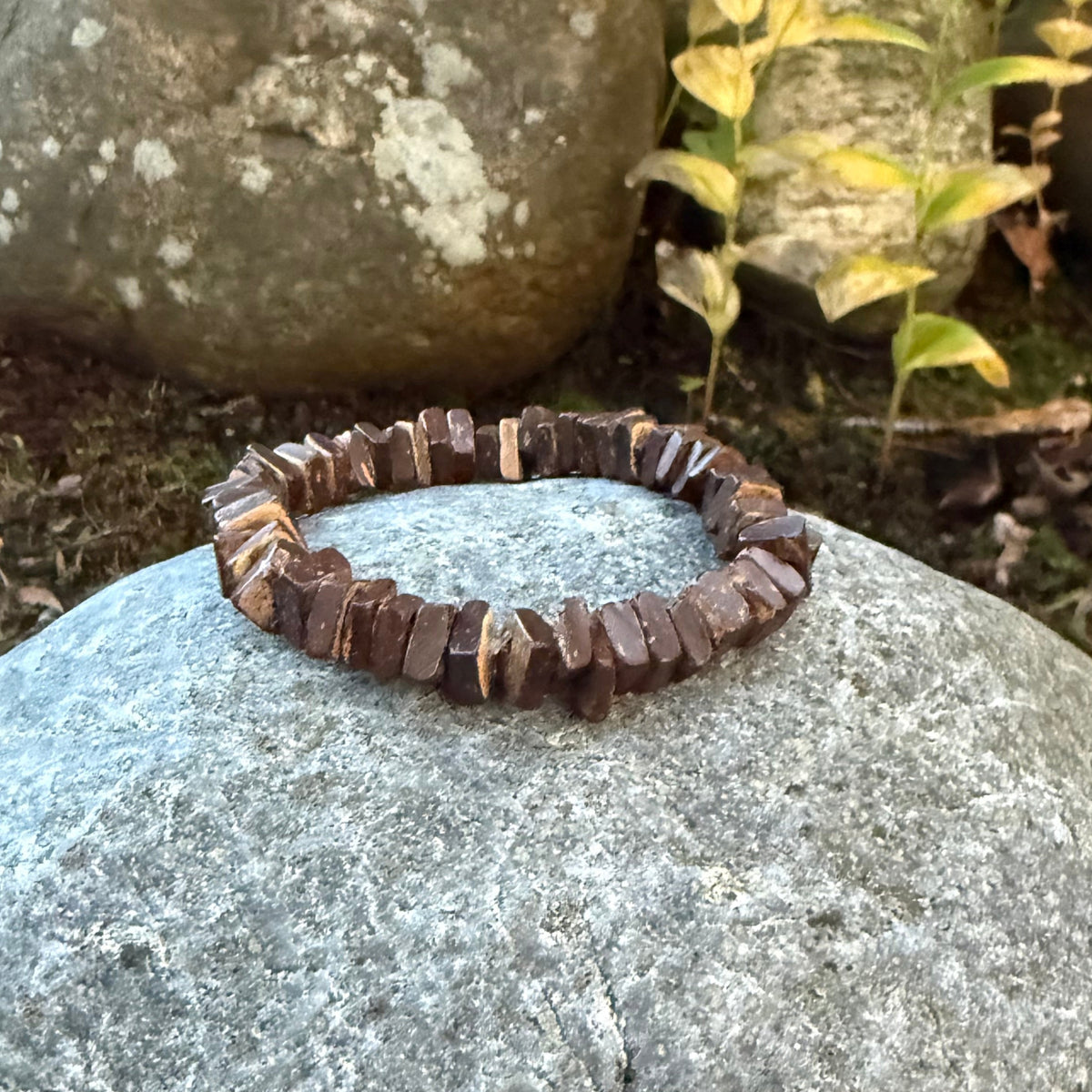 Earth-Tone Leather & Wood Bead Adjustable Wristband Set of 3