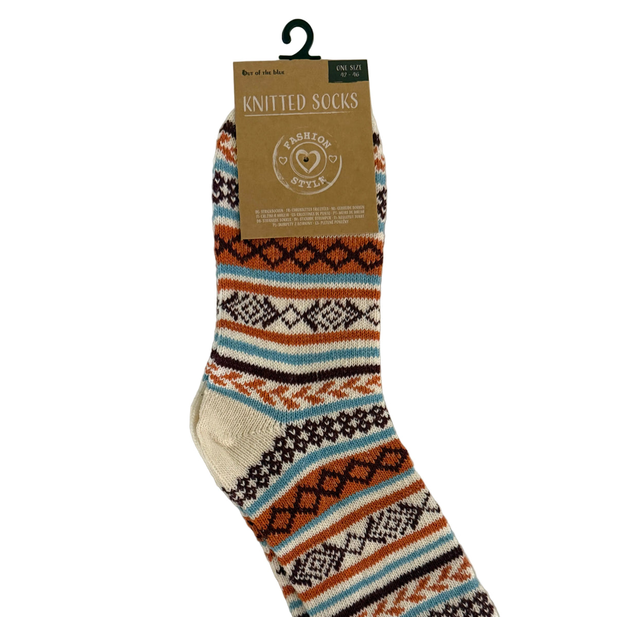 Scandinavian Pattern Soft Knitted Socks - Size 42-46