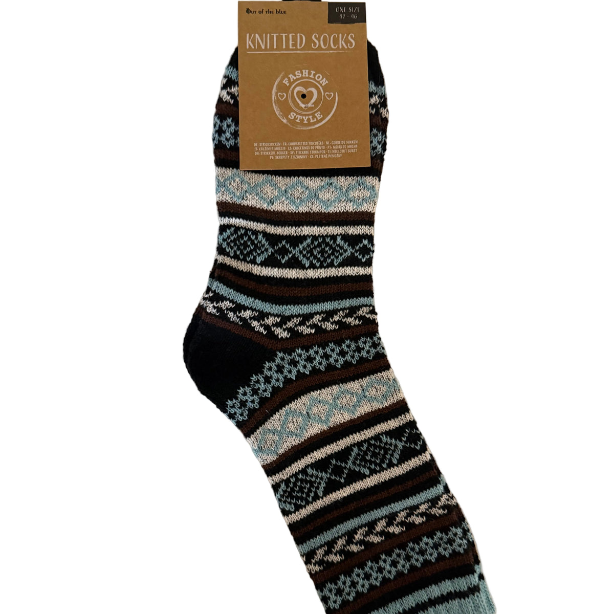 Scandinavian Pattern Soft Knitted Socks - Size 42-46