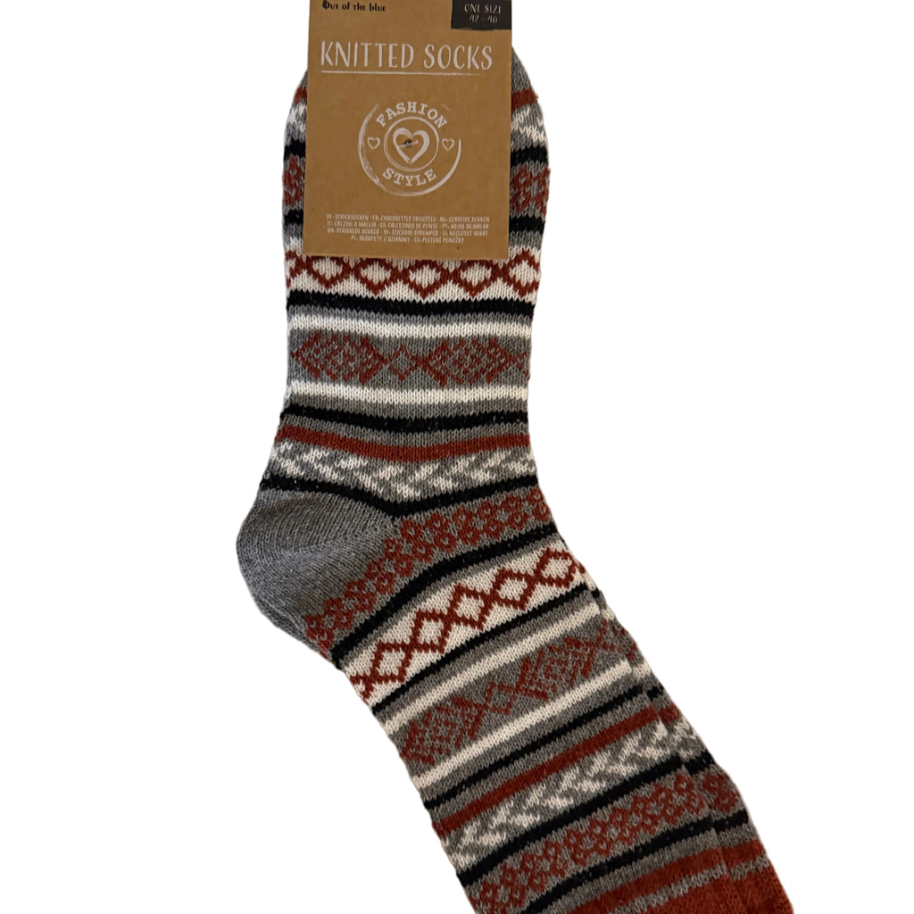 Scandinavian Pattern Soft Knitted Socks - Size 42-46