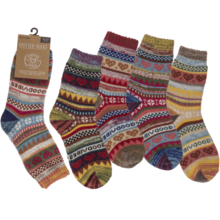 Scandinavian Pattern Soft Knitted Socks - Size 38-42