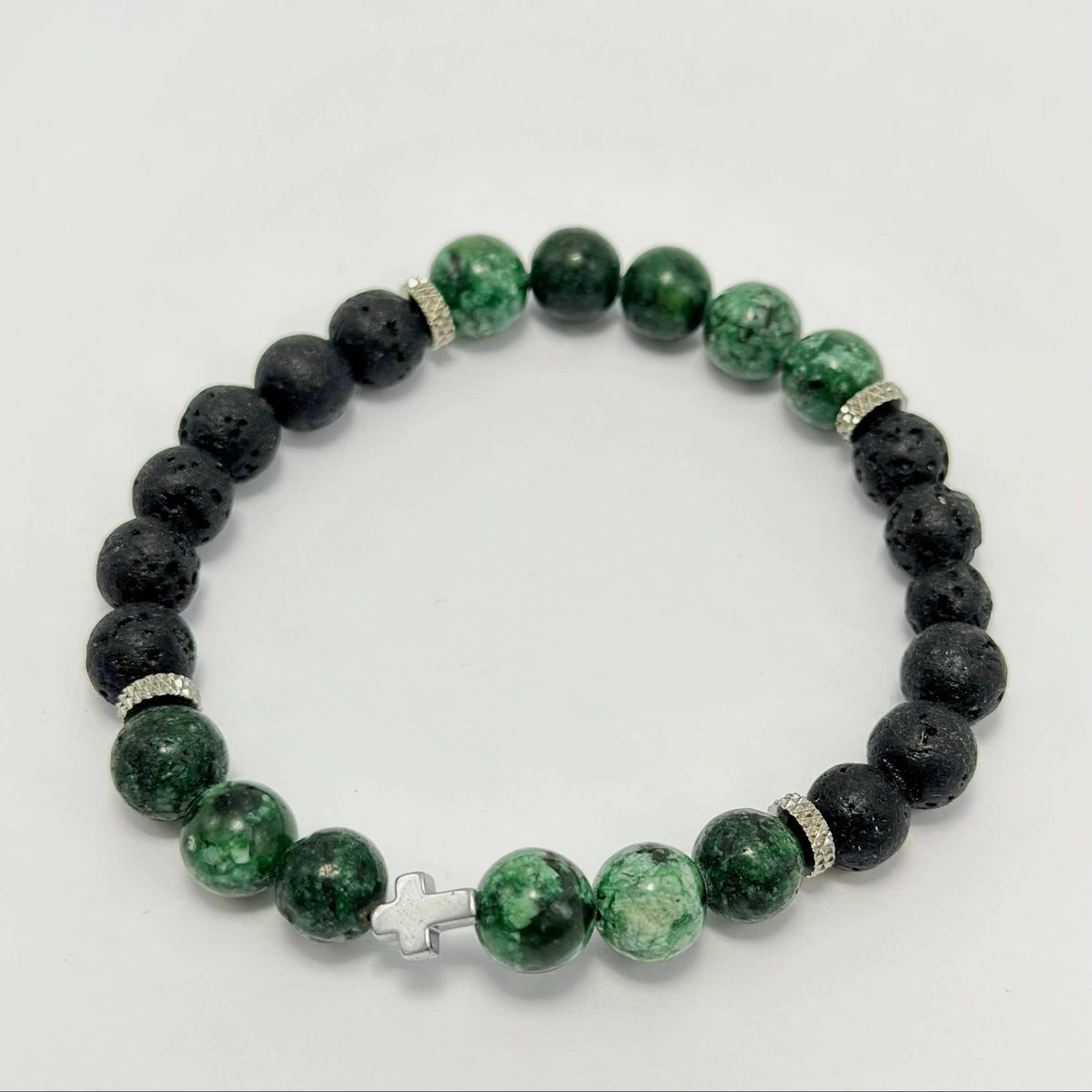 Cross - Lava Stone Bracelet