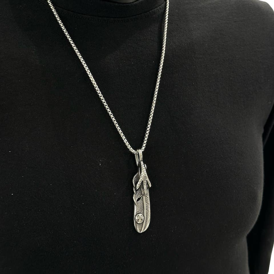 Eagles Claw & Feather Necklace